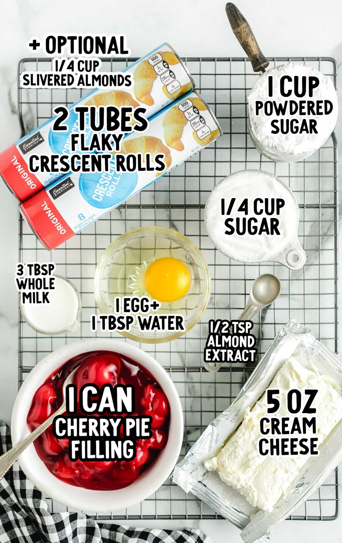 cherry danish raw ingredients that are labeled