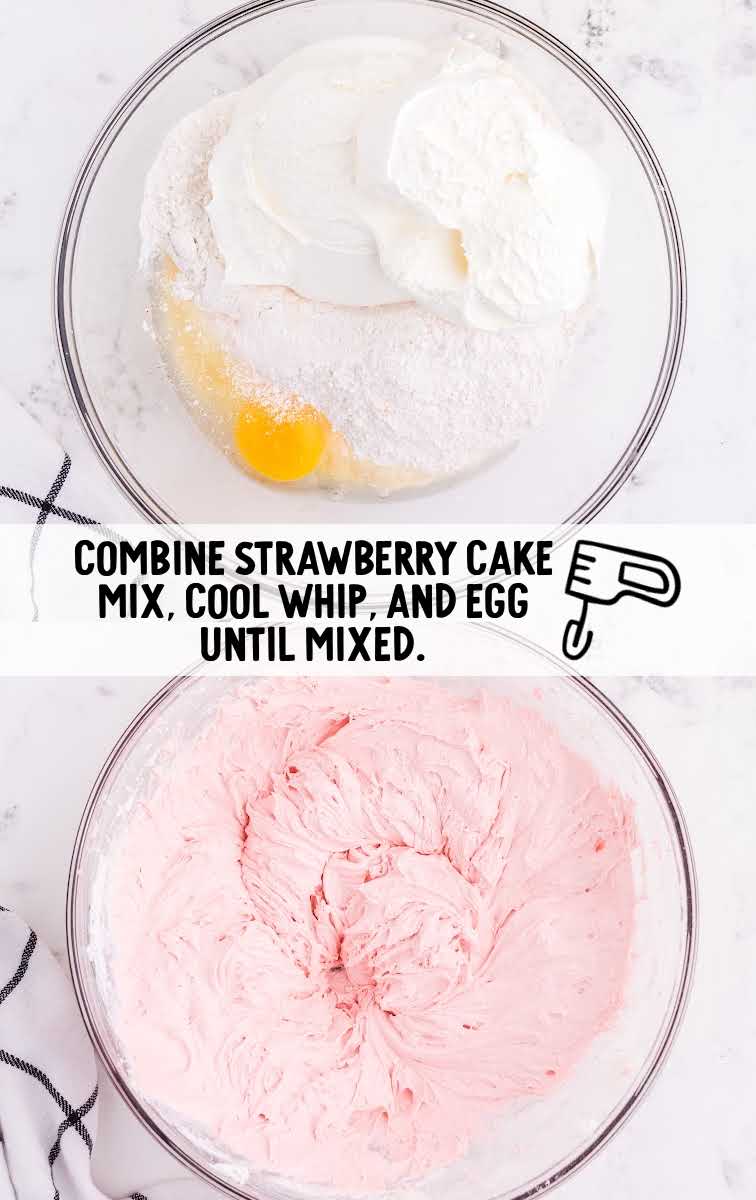 Cool Whip Cookies process shot of ingredients being combined in a bowl