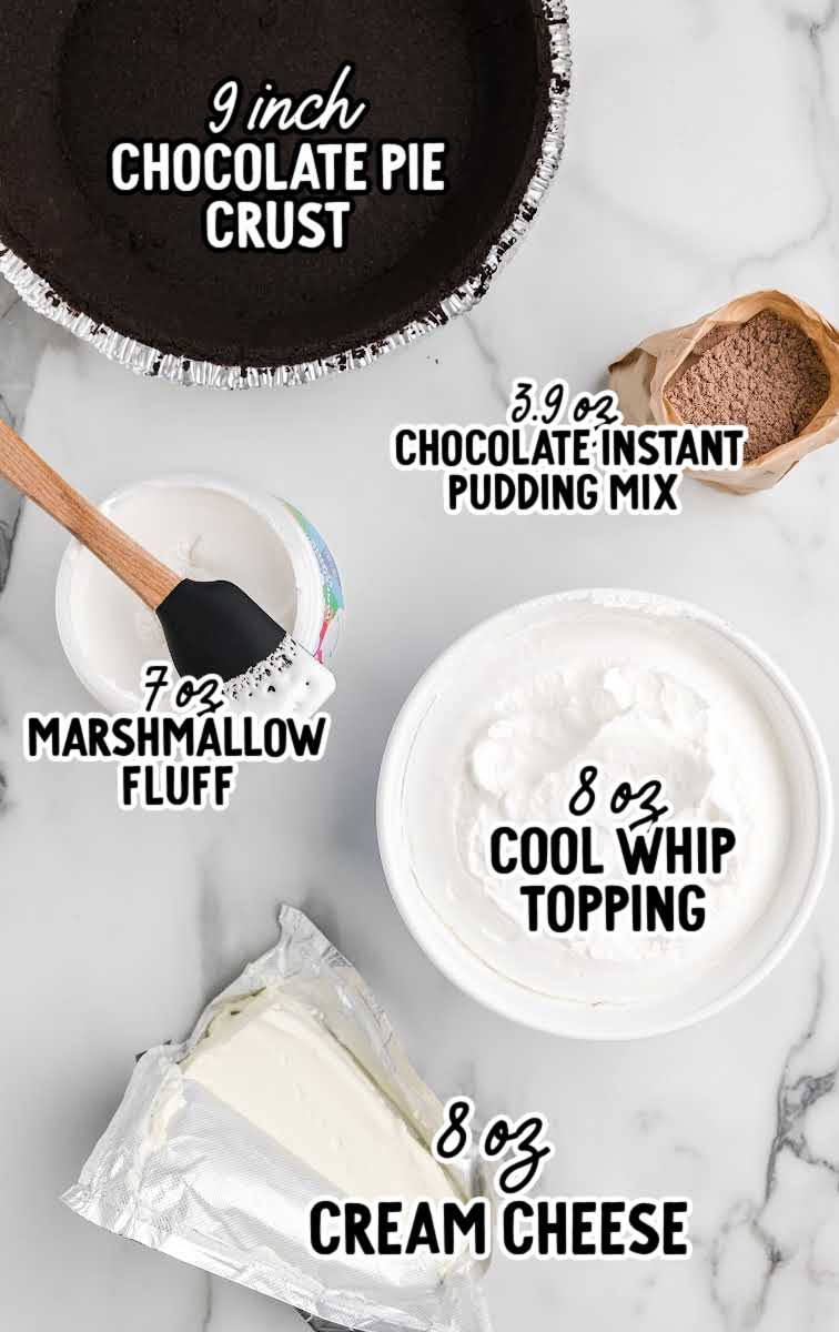 Cool Whip Pie raw ingredients that are labeled