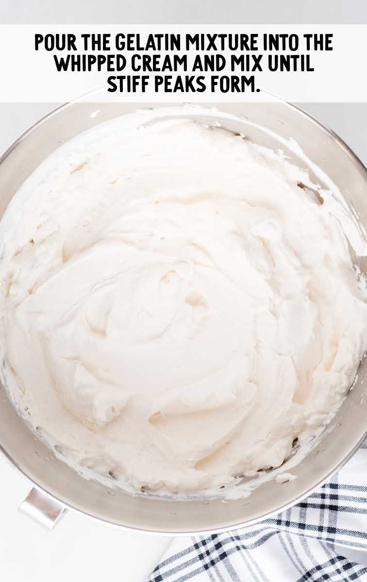 stabilized whipped cream process shot of ingredients in a bowl