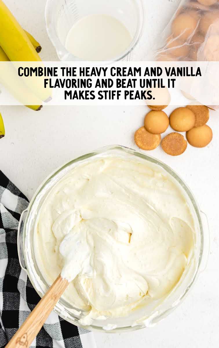copycat magnolia banana pudding process shot of ingredients combined in a bowl