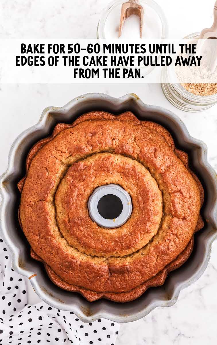 Crack Cake process shot after cake is baked in a bundt pan