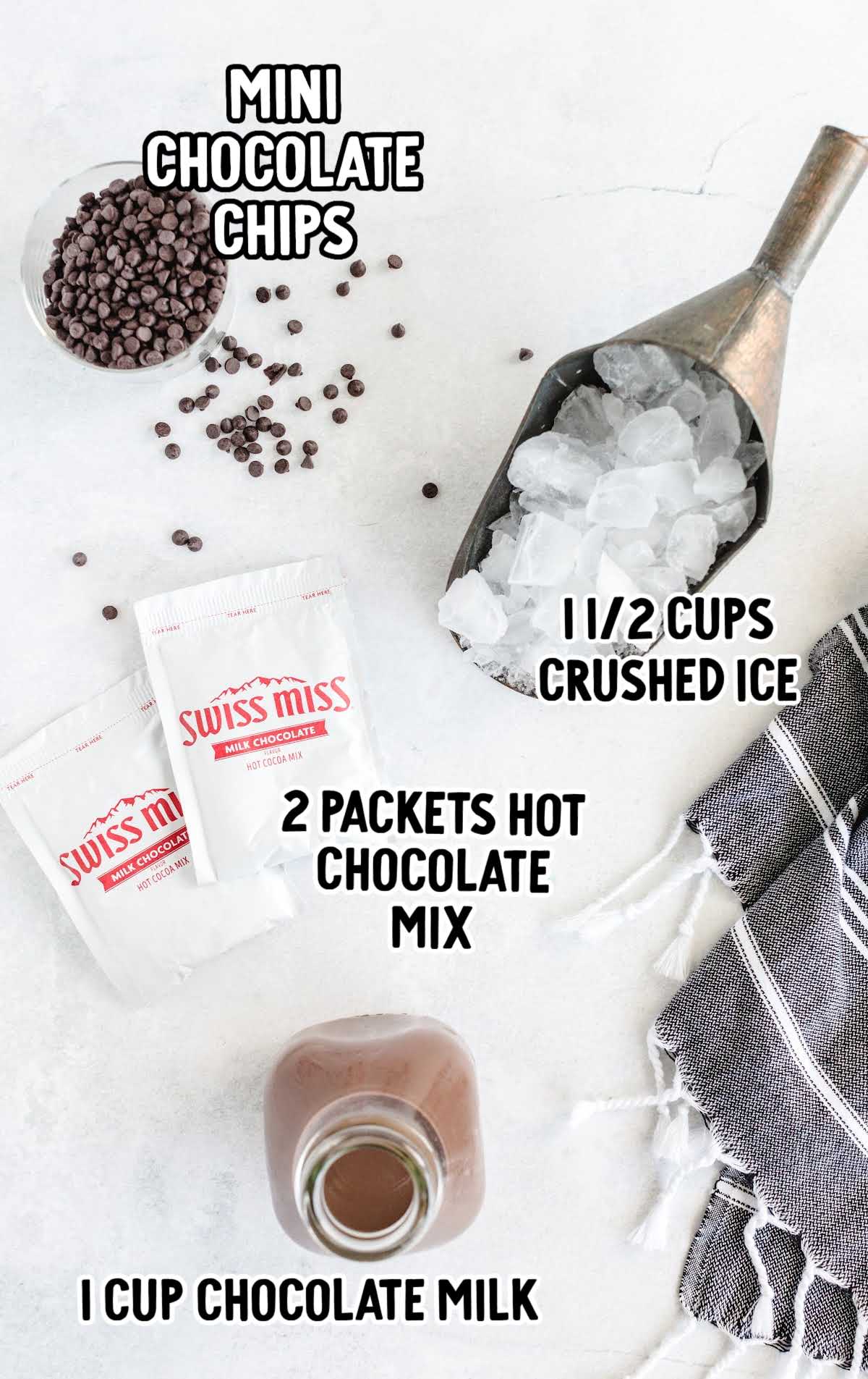 Frozen Hot Chocolate raw ingredients that are labeled
