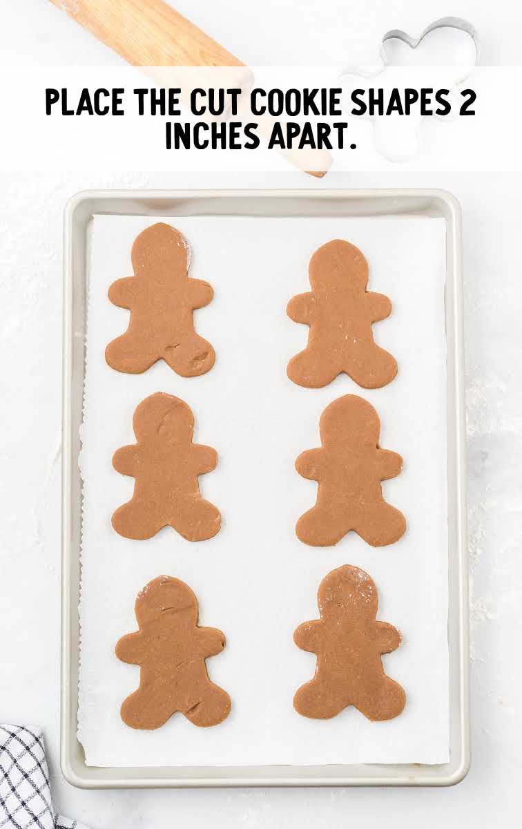 Gingerbread Men Cookies process shot of cookies placed on a baking sheet