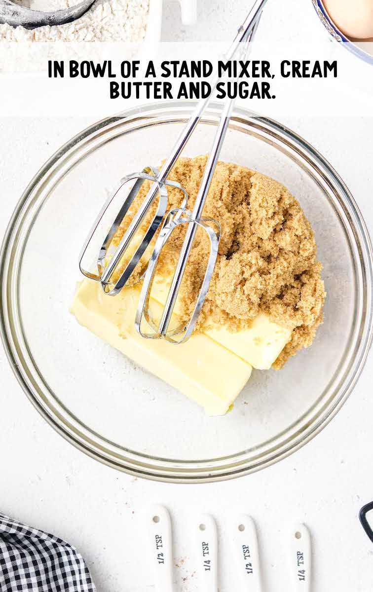 cream butter and sugar blended in a bowl