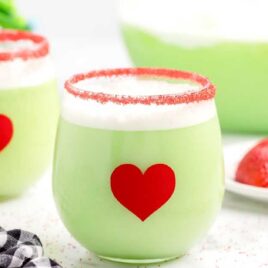 close up shot of glasses of Grinch Punch