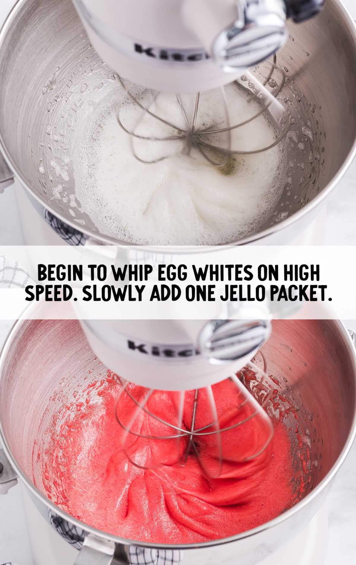 egg white and jello whisked together in a blender