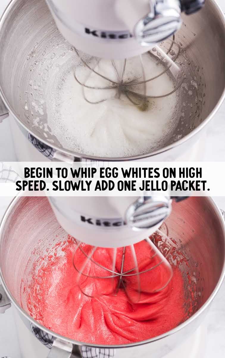 egg white and jello whisked together in a blender