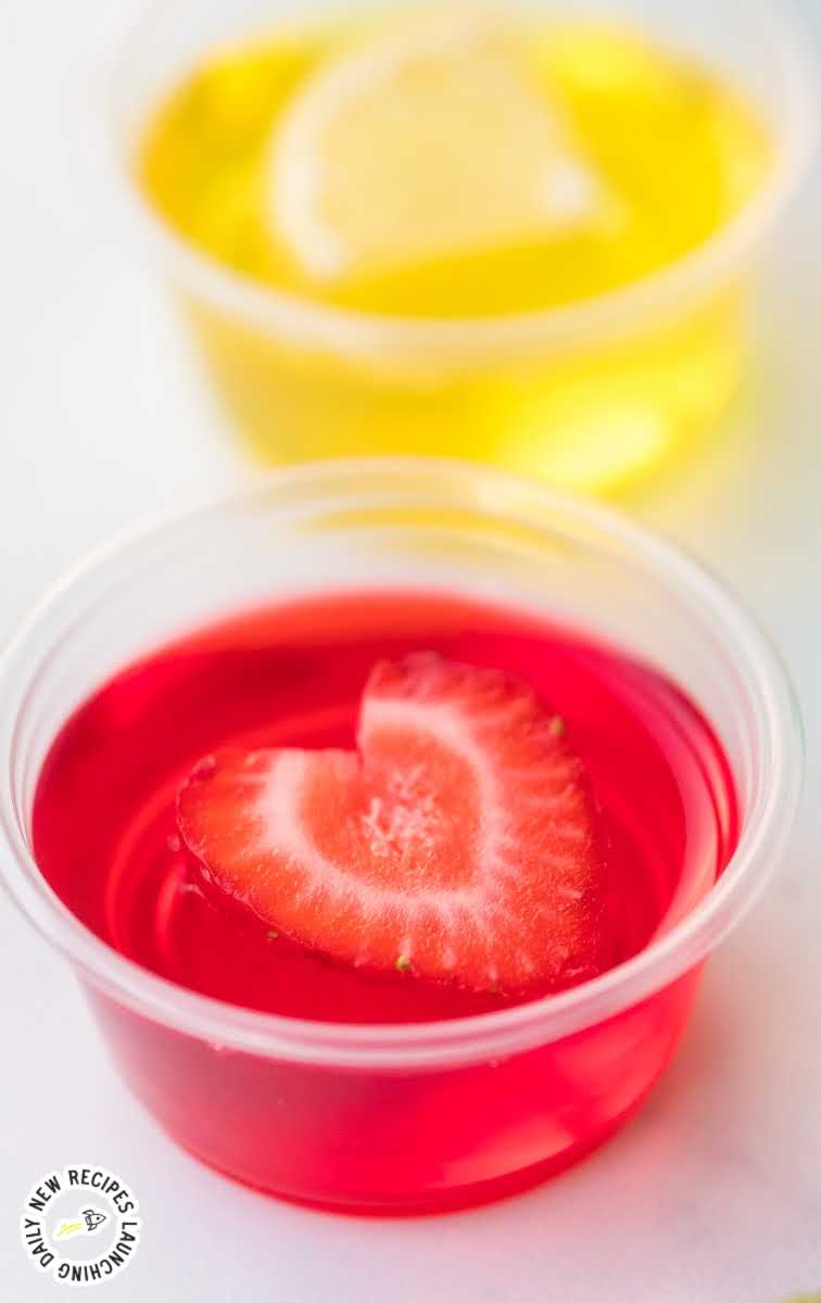 close up shot of plastic containers of Jello Shots