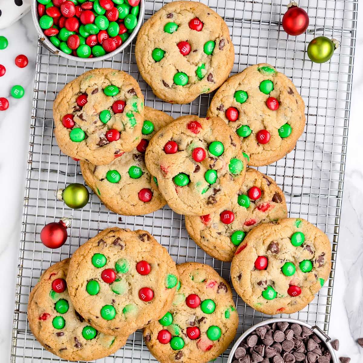 M&M Christmas Cookies - Ahead of Thyme