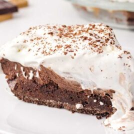 a slice of Mississippi Mud Pie on a plate