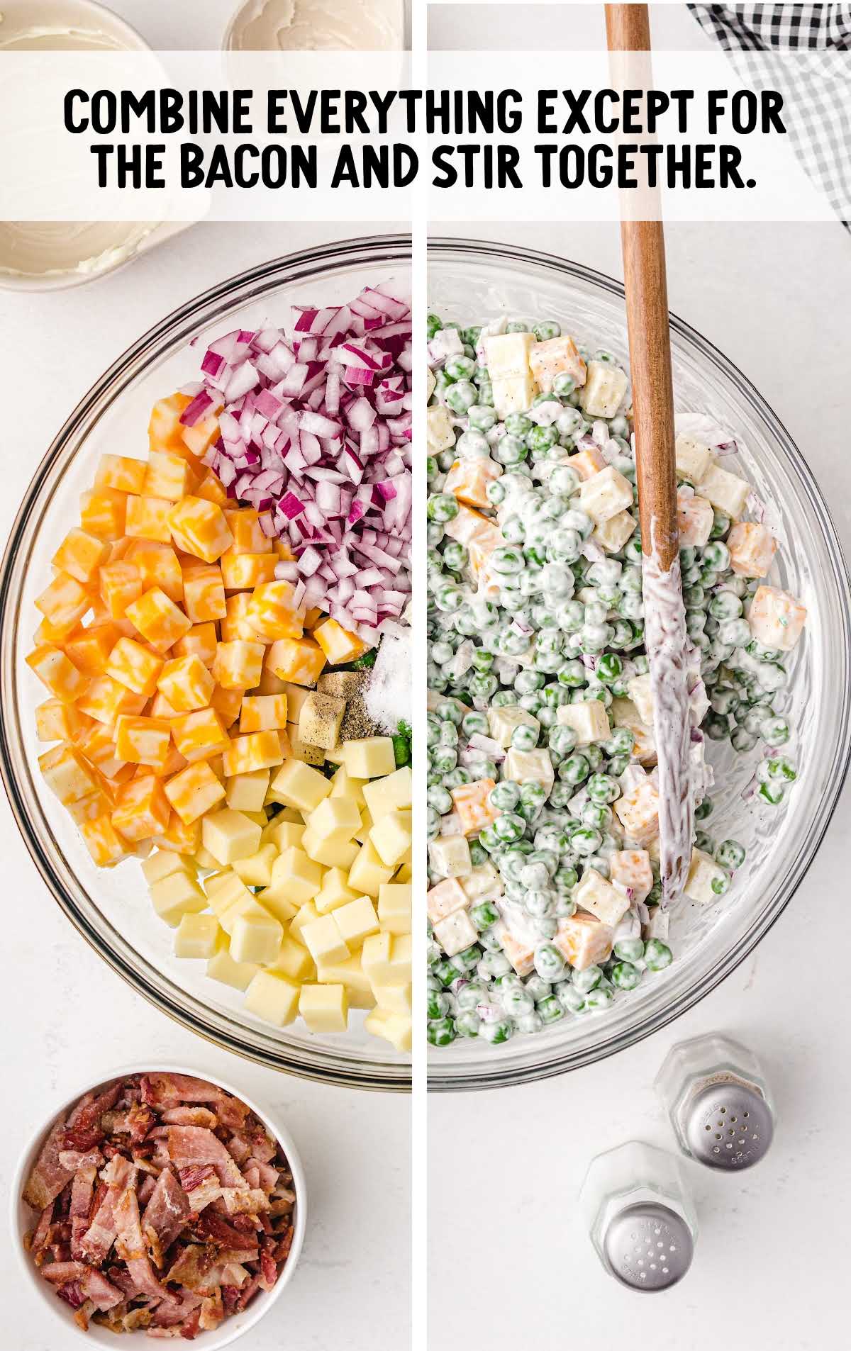 salad ingredients combined in a bowl