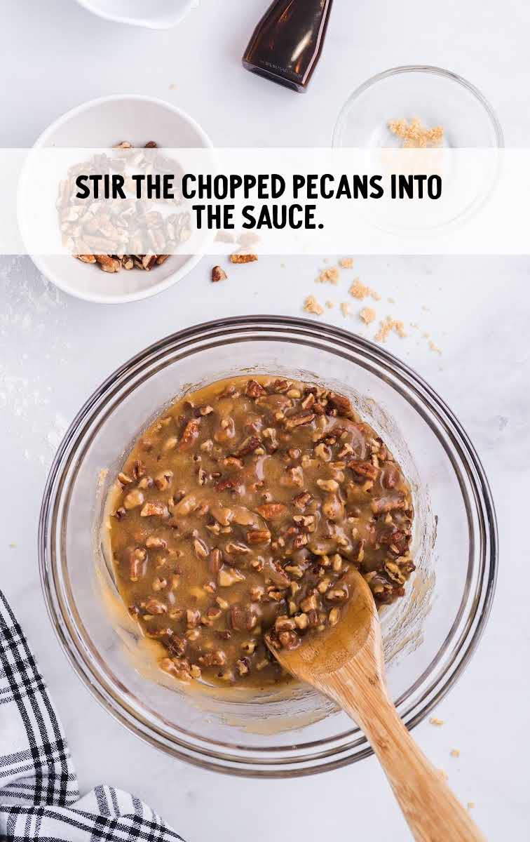 chopped pecans stirred into the sauce