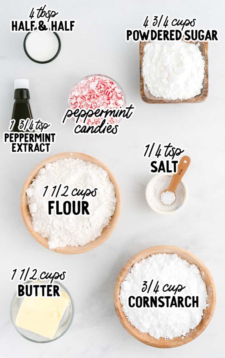 Peppermint Meltaways raw ingredients that are labeled