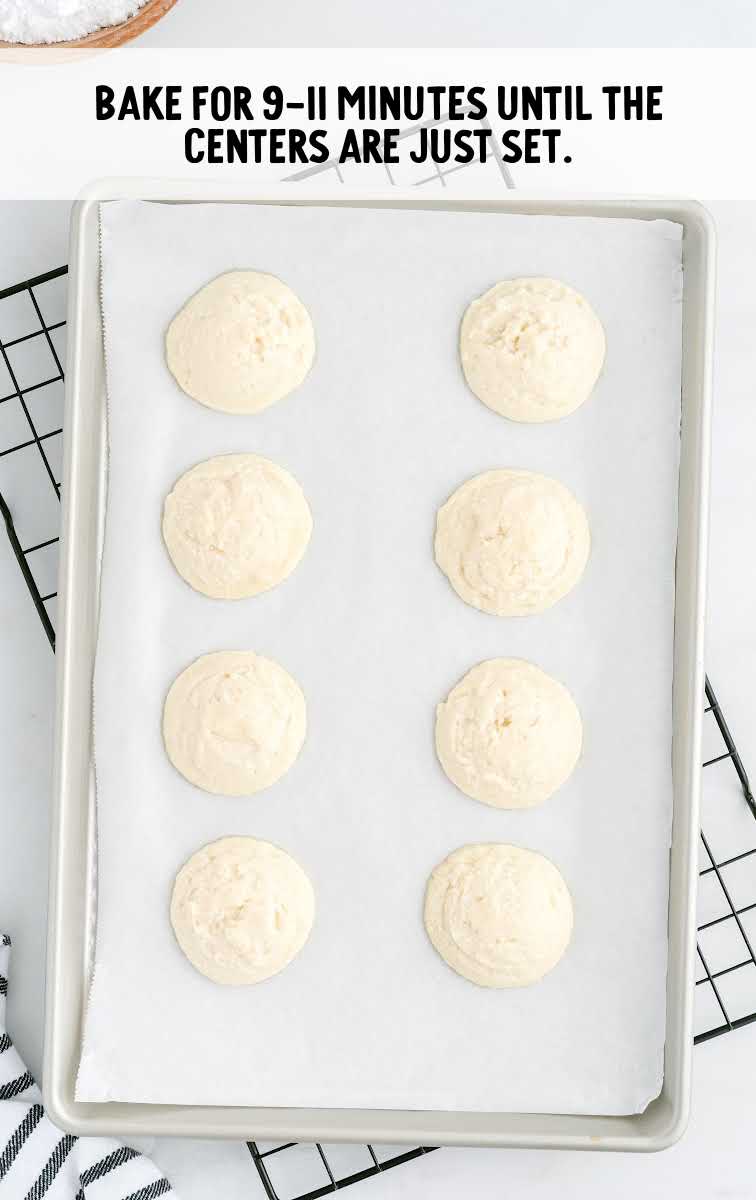 cookies placed on a parchment lined baking sheet