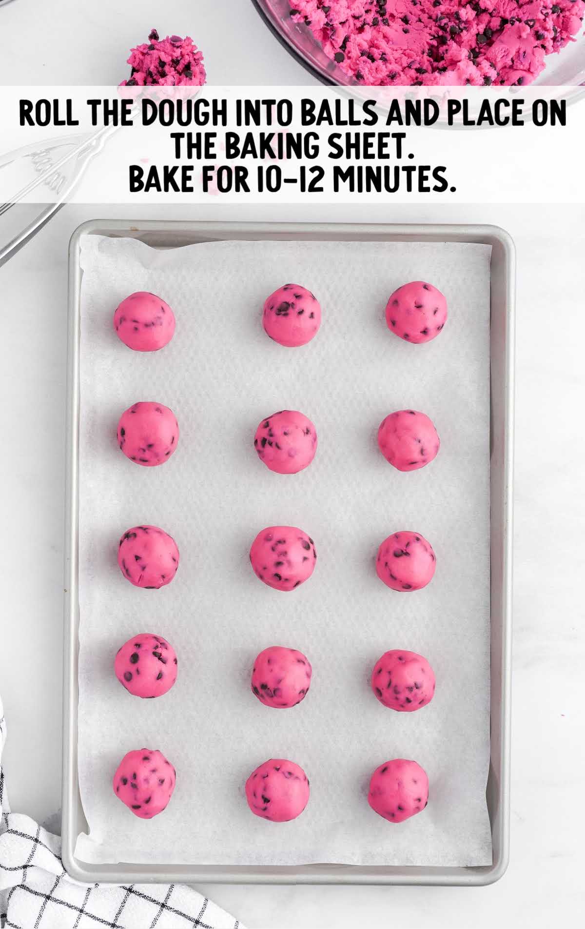 dough balls placed on a baking sheet