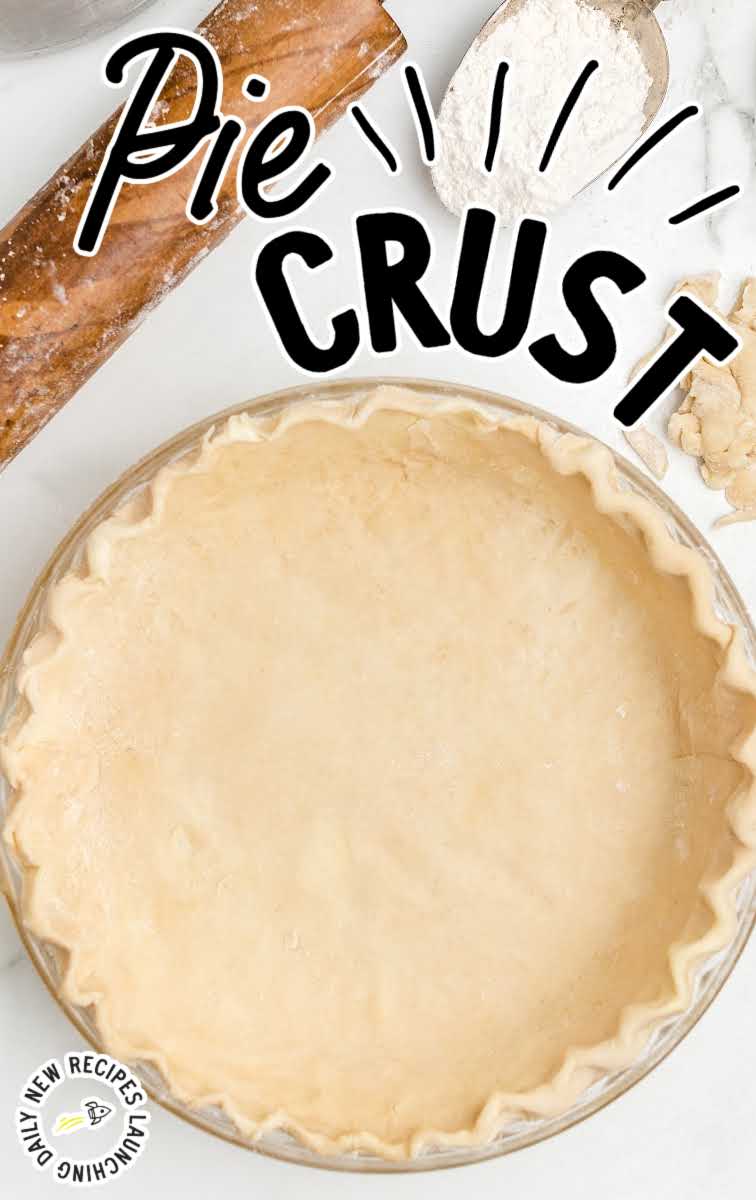 close up overhead shot of a Pie Crust in a dish