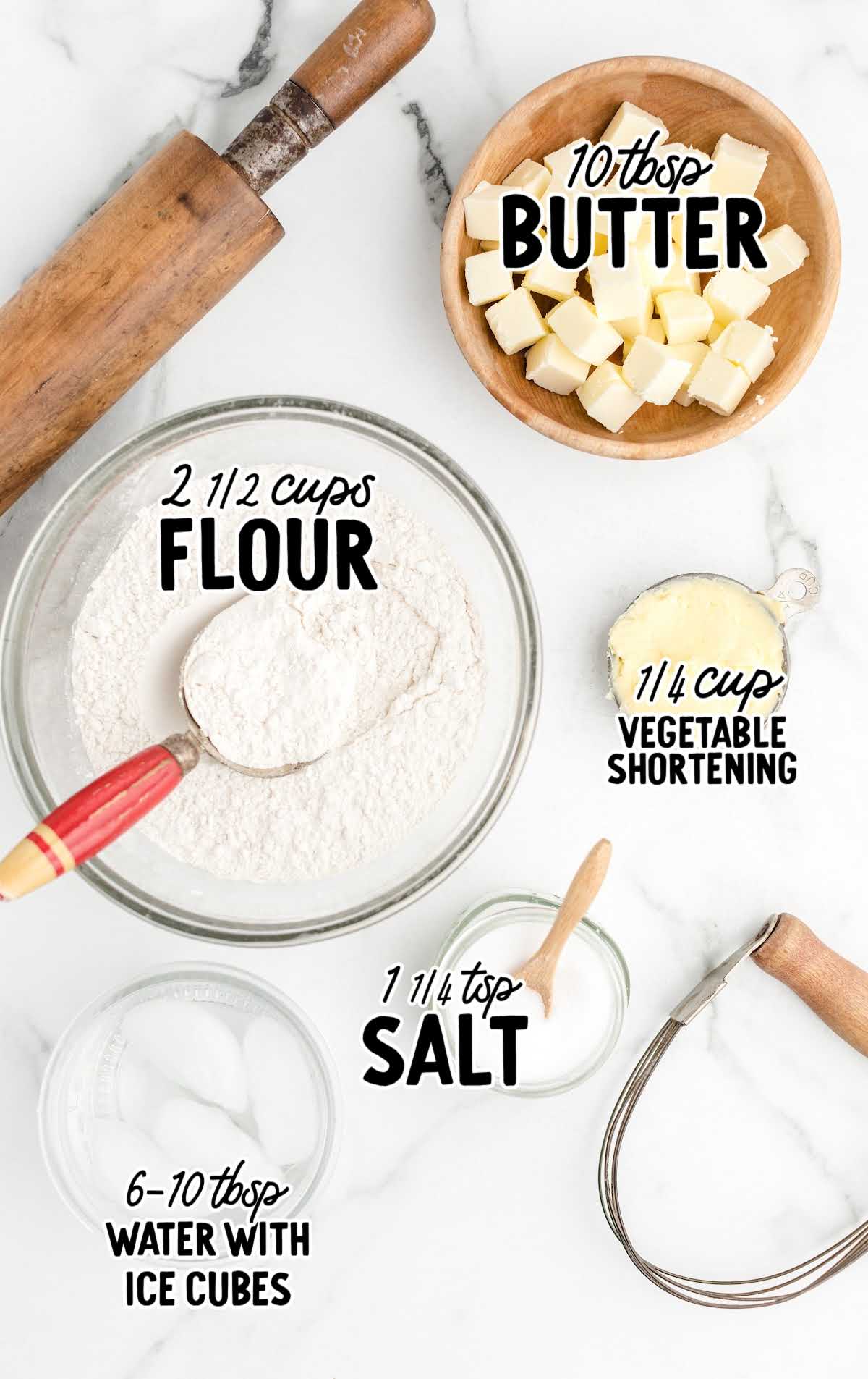 Pie Crust raw ingredients that are labeled