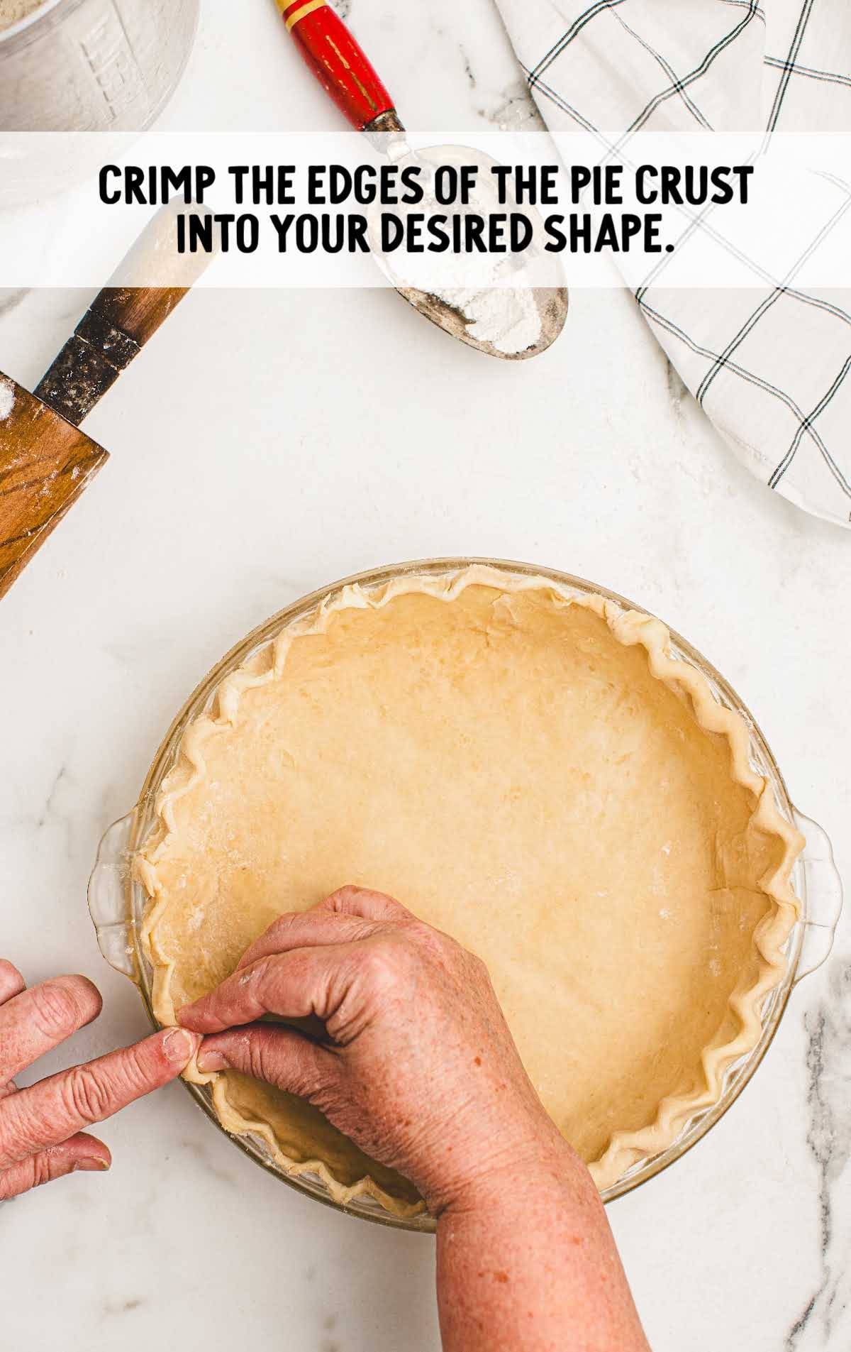 dough shaped into a pie crust form