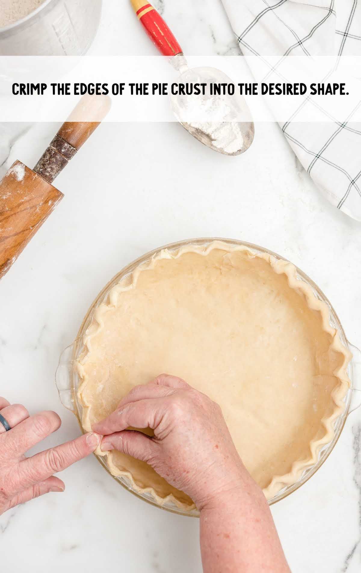 dough shaped into a pie crust form