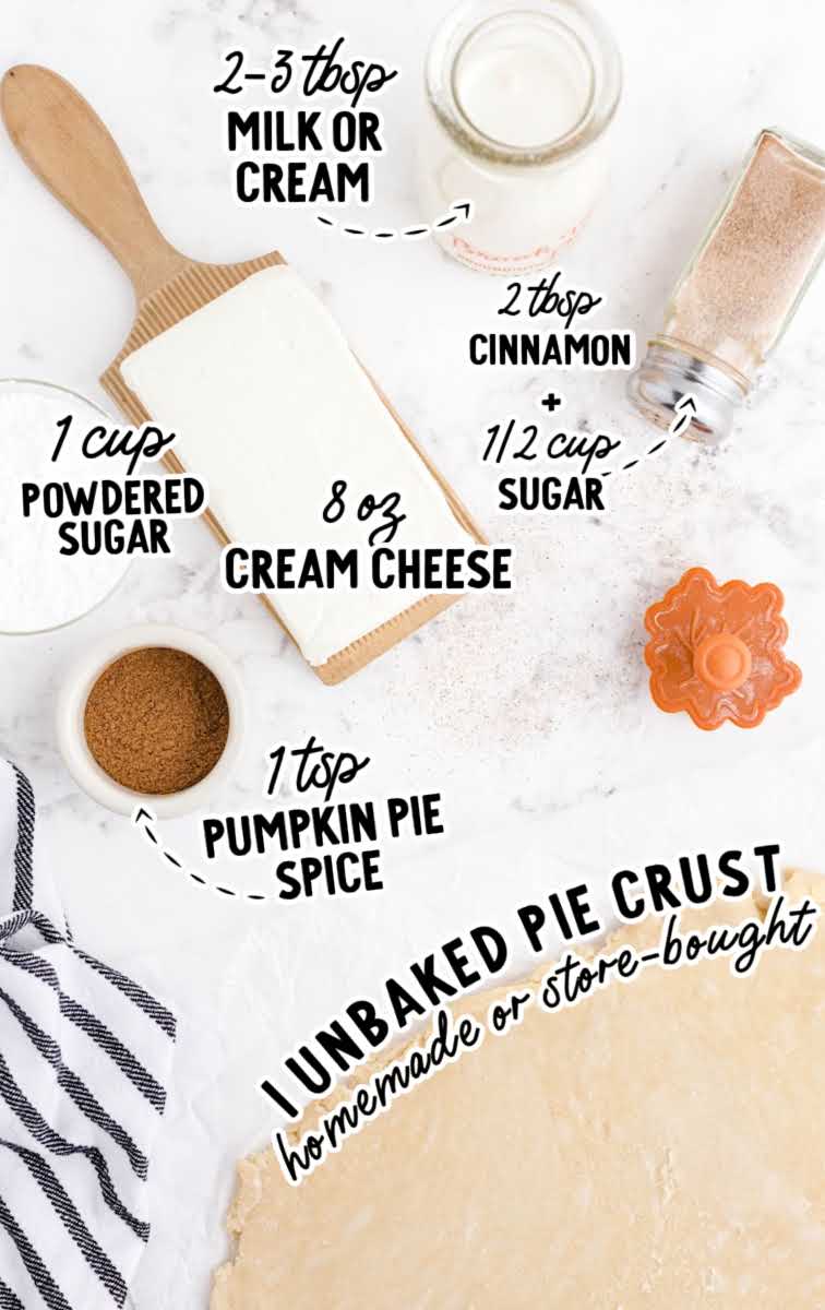 pie crust chips with cinnamon dip raw ingredients that are labeled