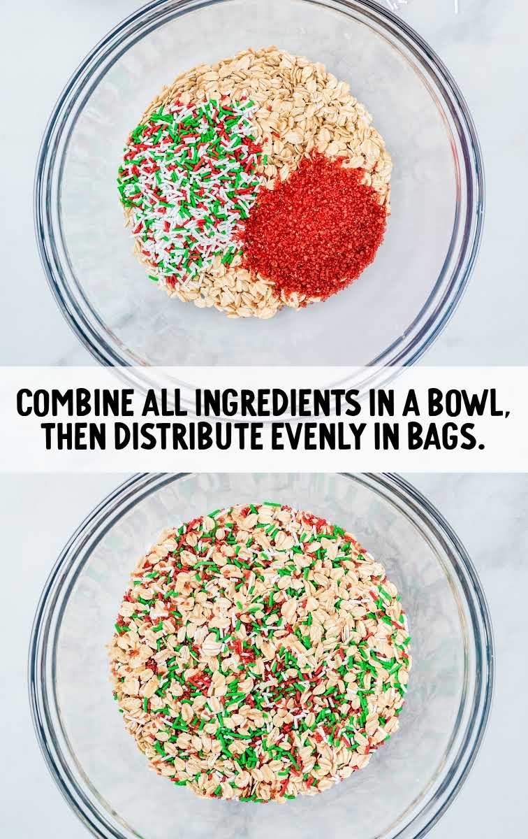 Reindeer Food process shot of ingredients combined in a bowl