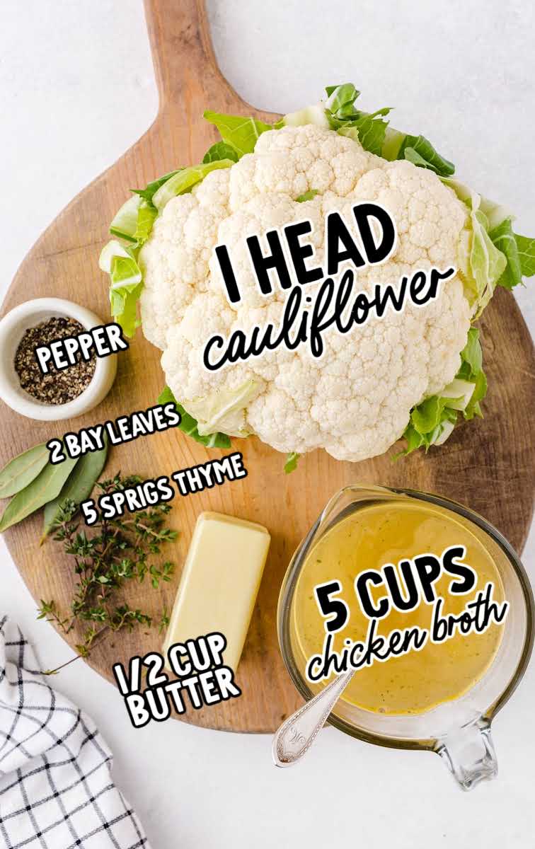 Roasted Cauliflower raw ingredients that are labeled