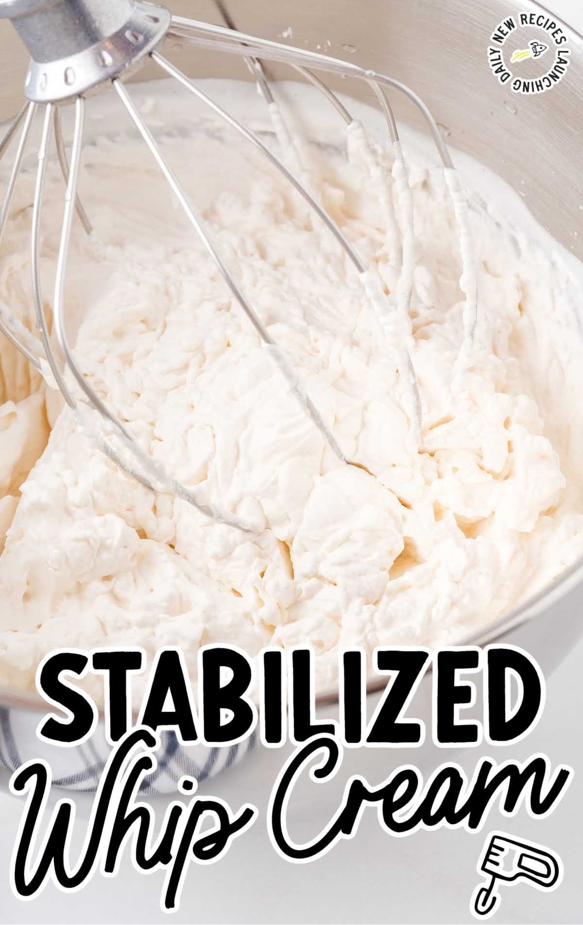 close up shot of stabilized whipped cream in a blender