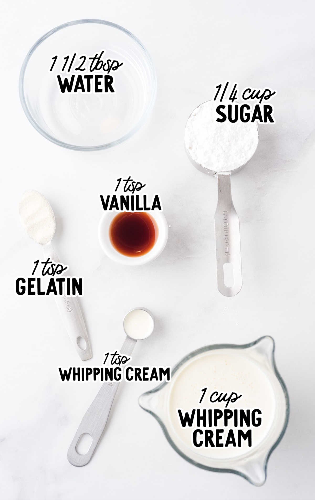 stabilized whipped cream raw ingredients that are labeled