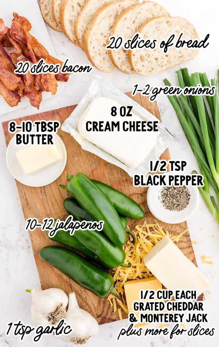 jalapeño popper grilled cheese raw ingredients that are labeled