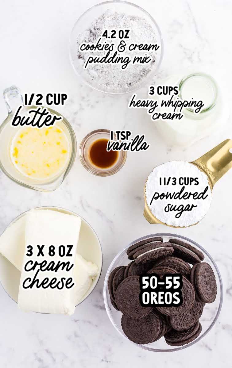 no bake oreo cheesecake raw ingredients that are labeled