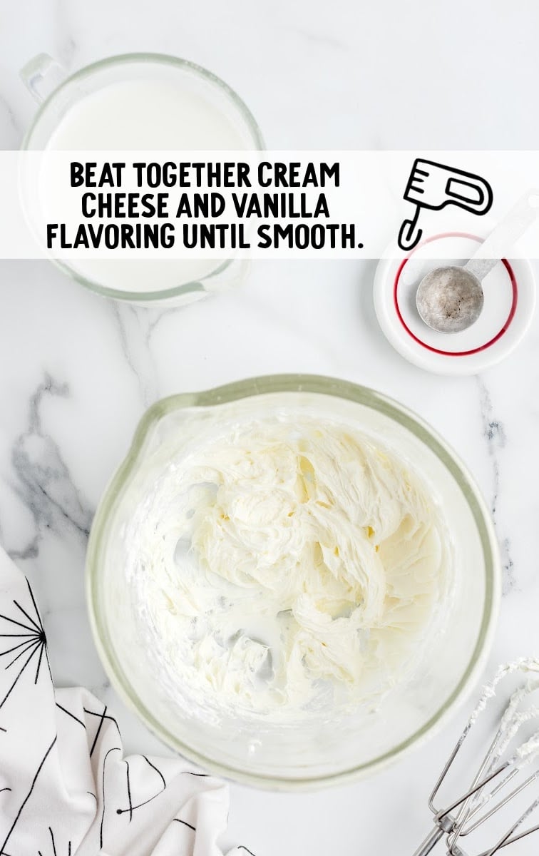 cream cheese and vanilla blended together