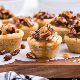 pecan pie bites on a serving platter