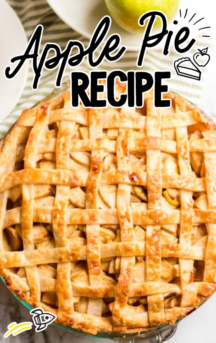 close up overhead shot of a whole Apple Pie Recipe