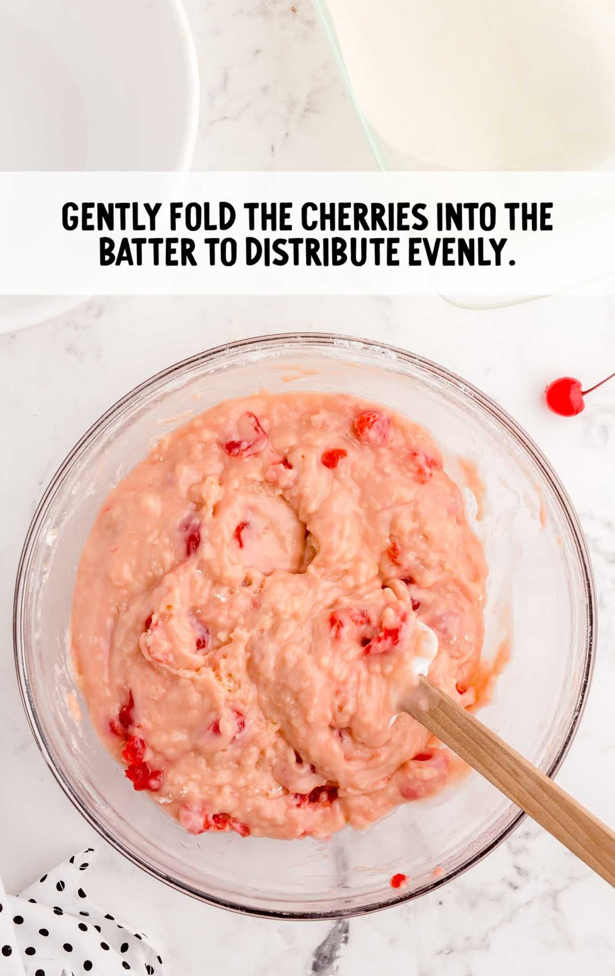 cherries folded together into the batter