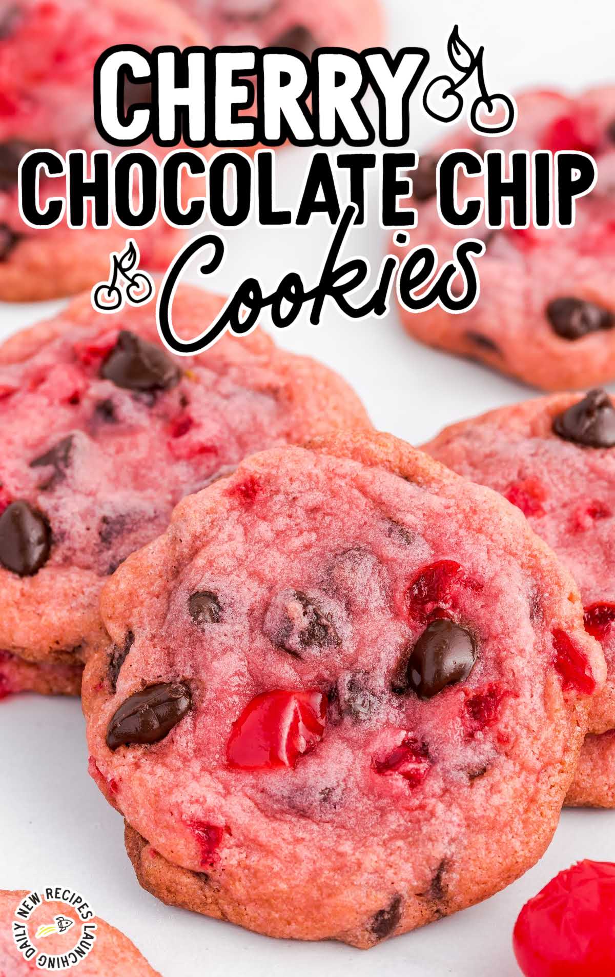 close up shot of Cherry Chocolate Chip Cookies
