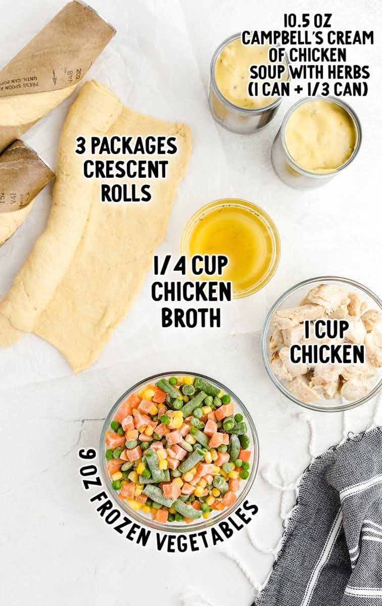 Mini Chicken Pot Pies raw ingredients that are labeled