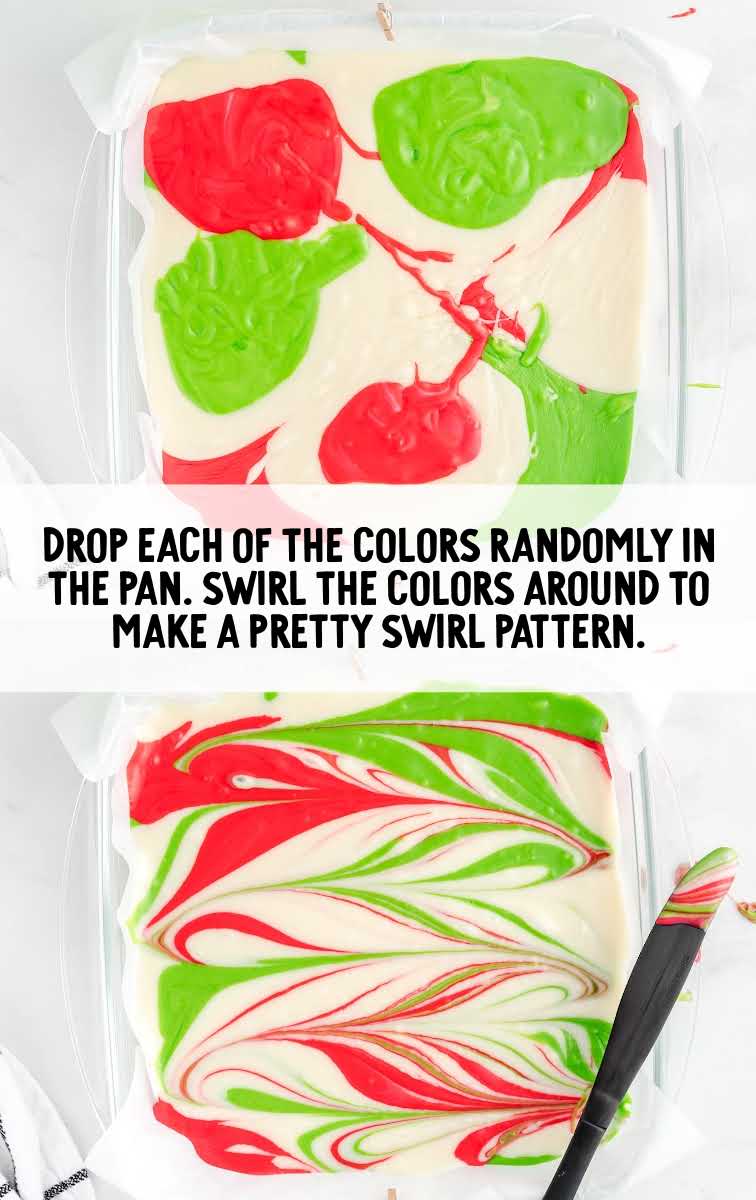 colors added to fudge and swirled