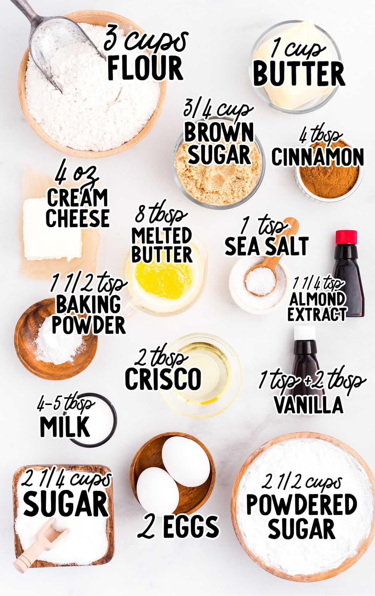 Cinnamon Roll Cookies raw ingredients that are labeled