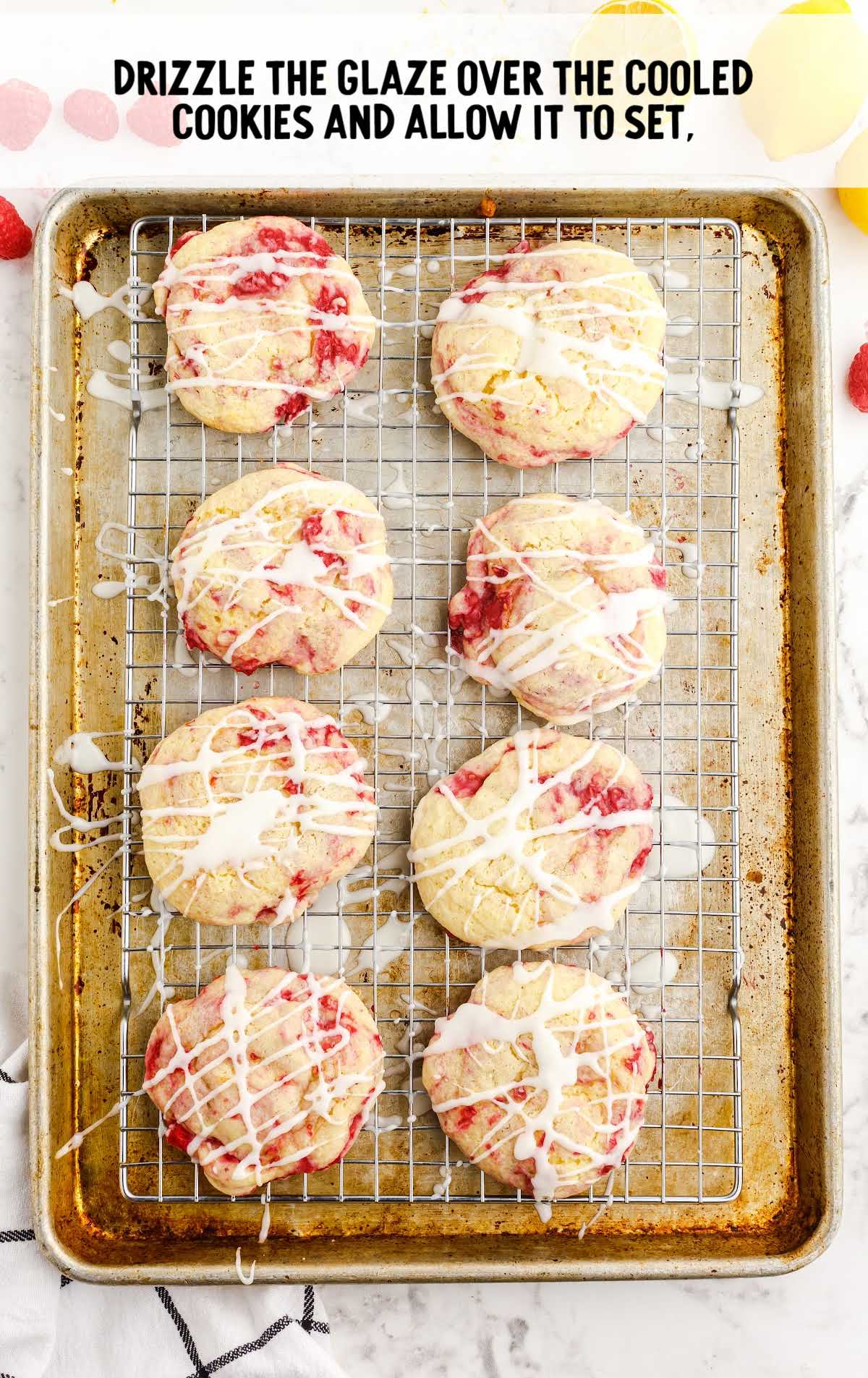 glaze drizzle over the cookies