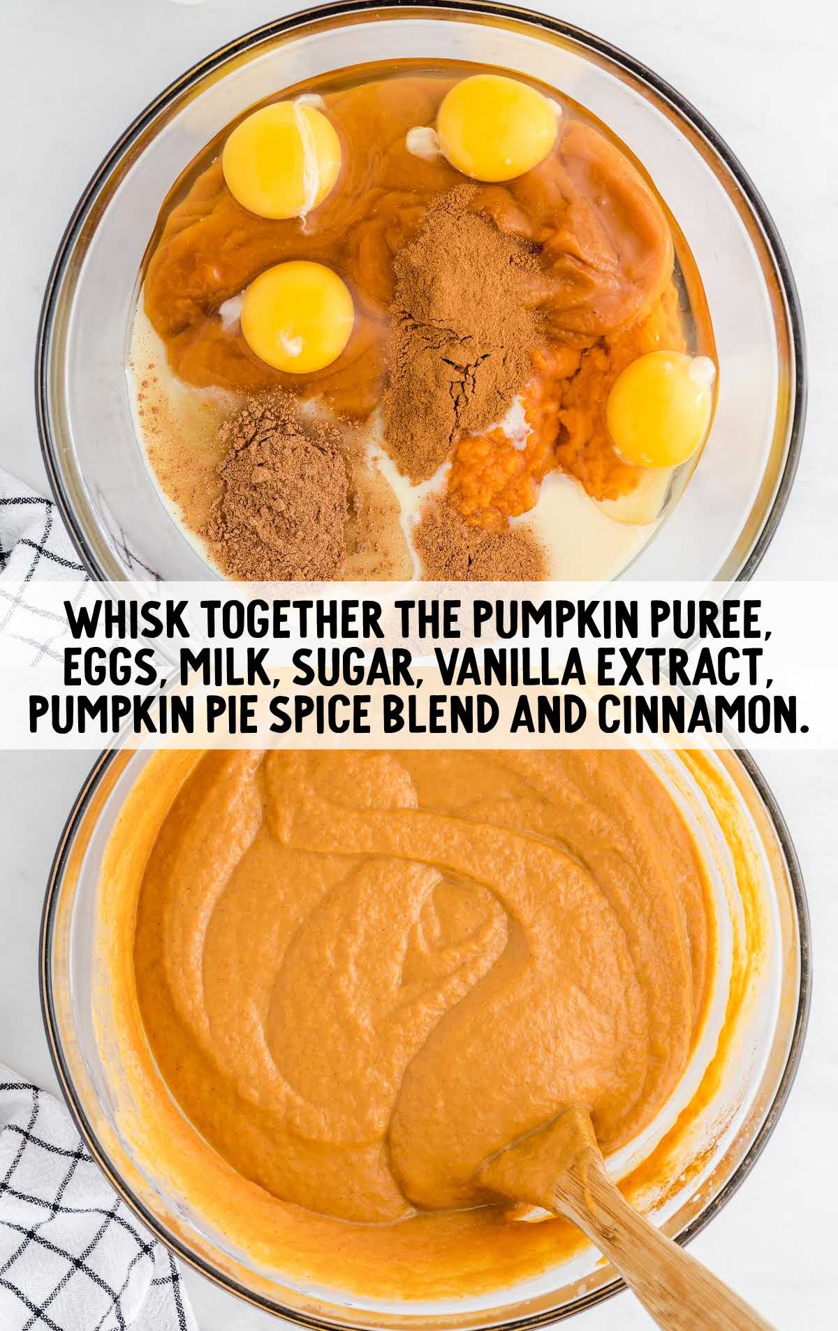 Pumpkin Dump Cake process shot of ingredients poured into a baking dish