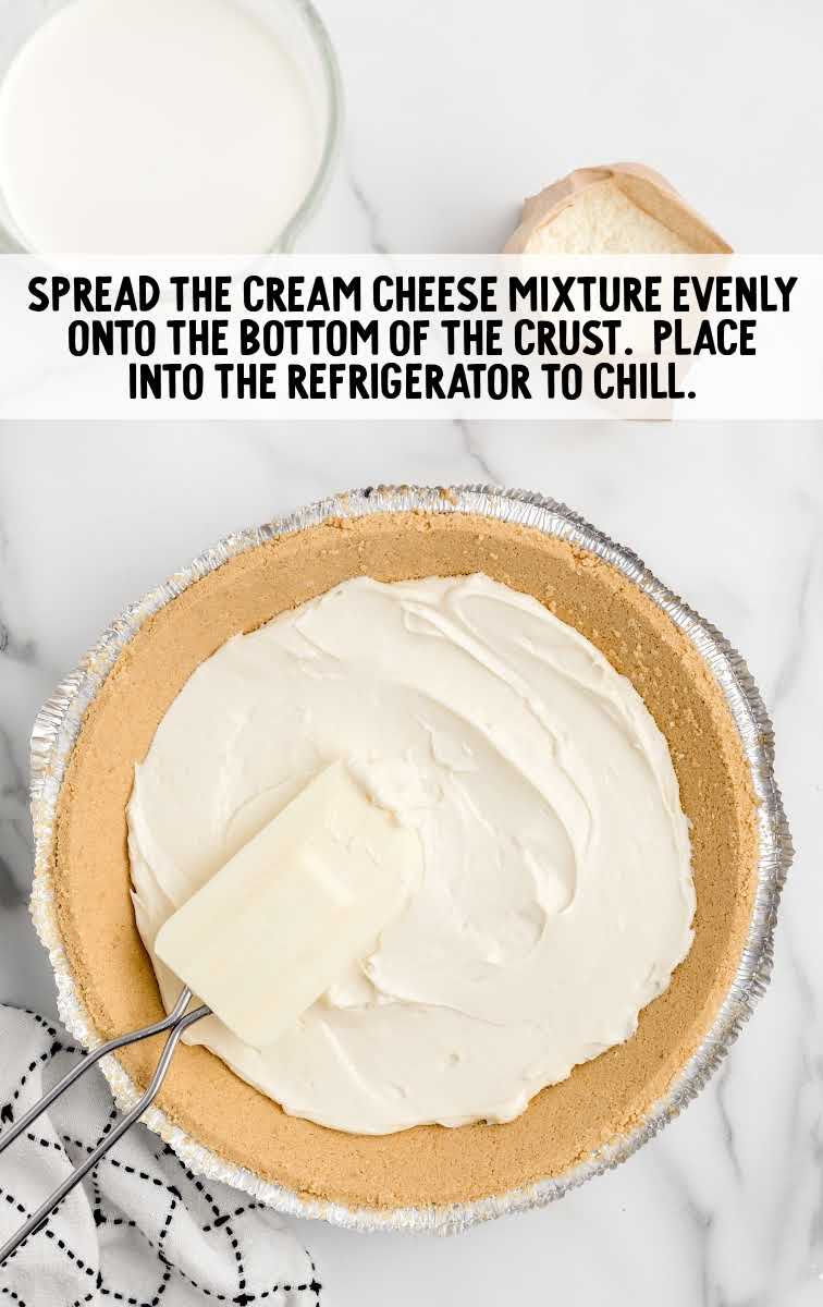 cream cheese mixture spread over the pie crust
