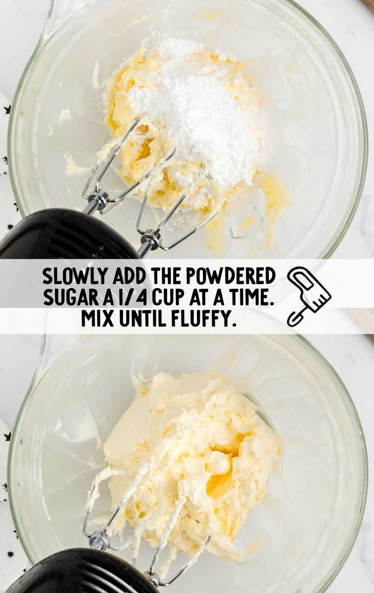 Snowball Cookies process shot of ingredients being whisked together in a measuring cup