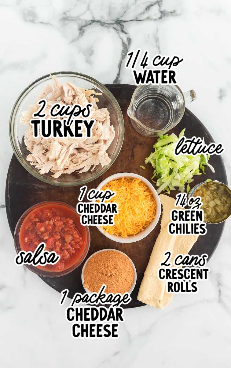 Turkey Taco Ring raw ingredients that are labeled