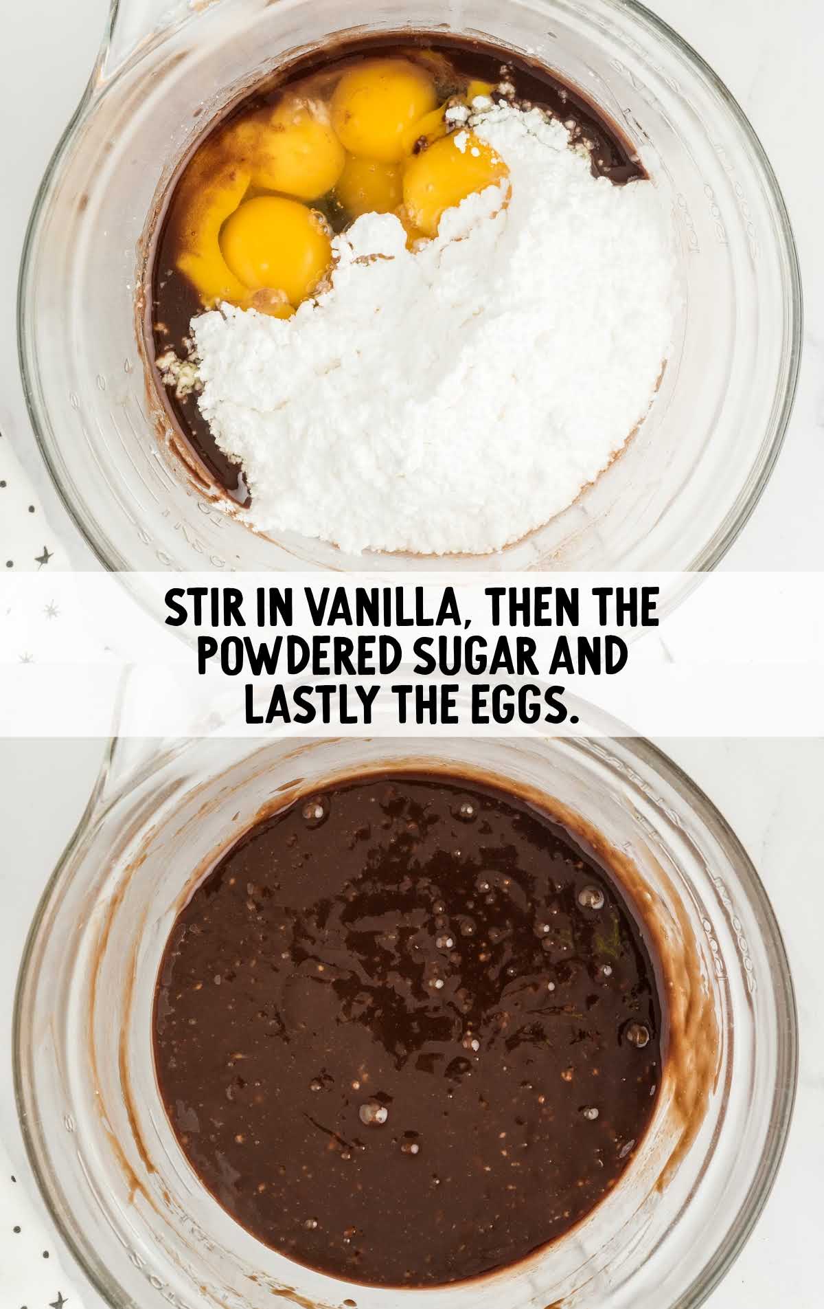 Chocolate Lava Cake process shot of ingredients combined in a bowl
