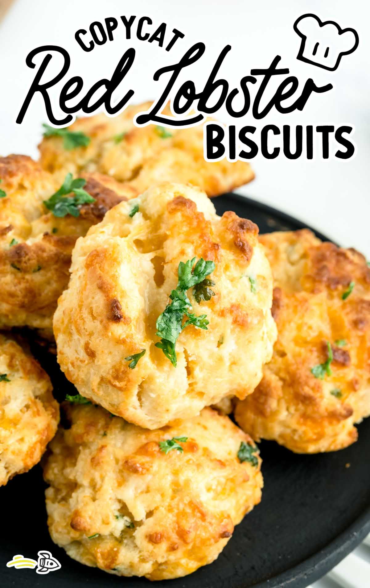 close up shot of a bunch of Copycat Red Lobster Biscuits garnished with parsley