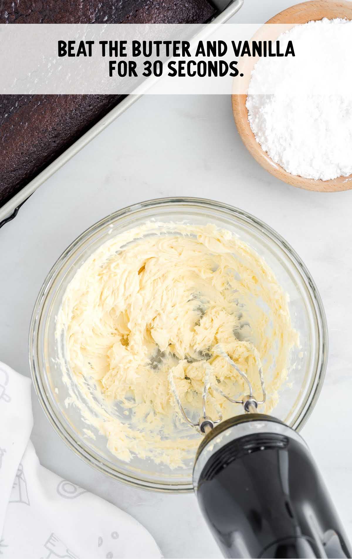 butter and vanilla whisked 