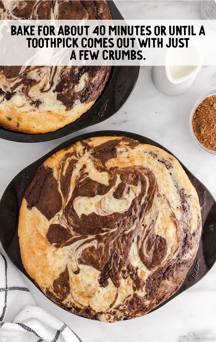 Marble Cake process shot after cake is baked