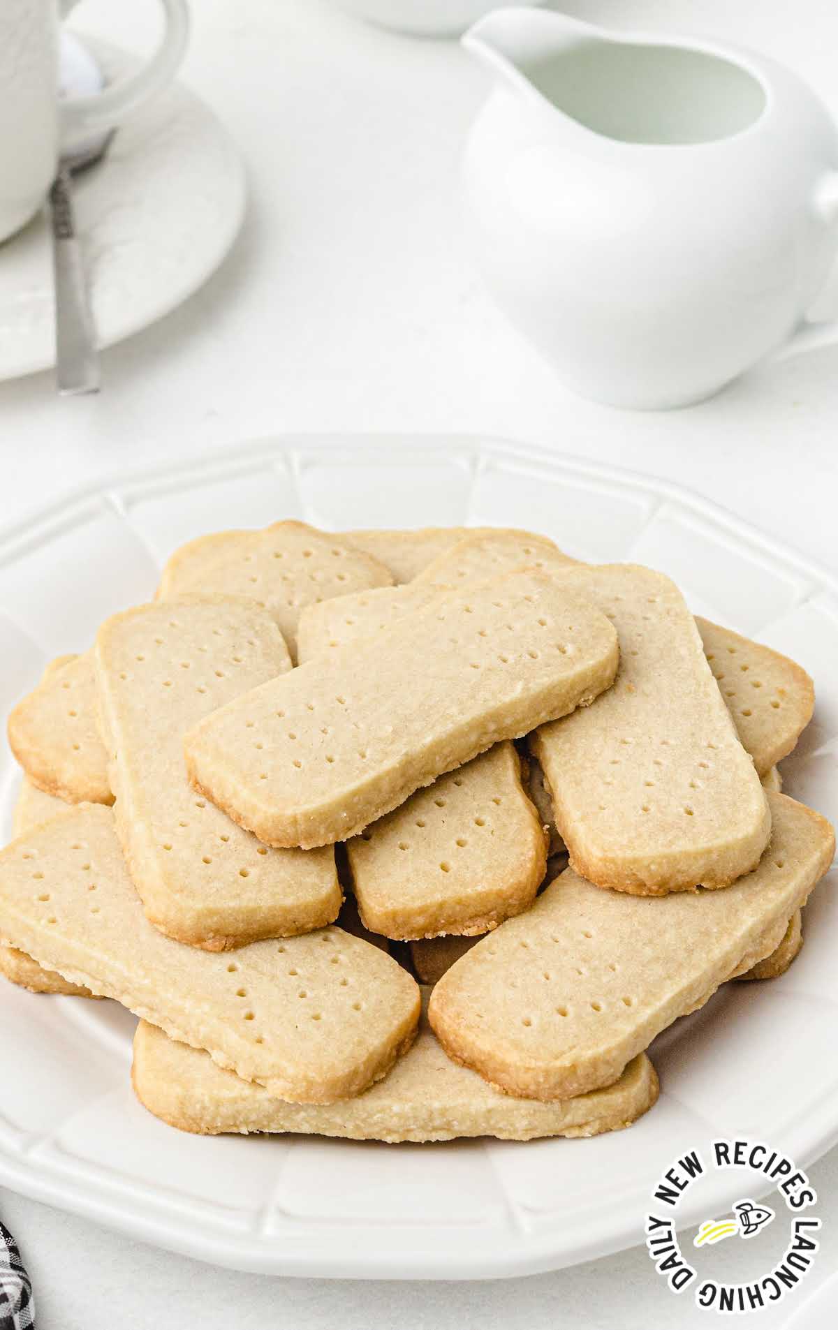 a pile of Shortbread Cookies on a plate