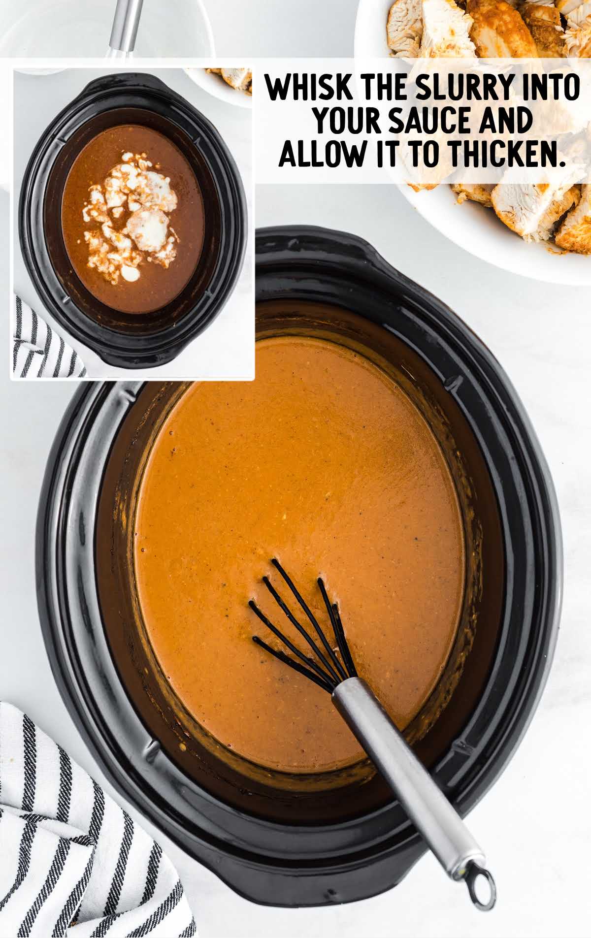 sauces whisked together in a slow cooker